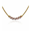 Ruby and Diamond Integral 14k Gold Cluster Necklace