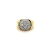 Siegelring Stil Natürlicher Runder Diamant Cluster Herren Ring in 18k Gold