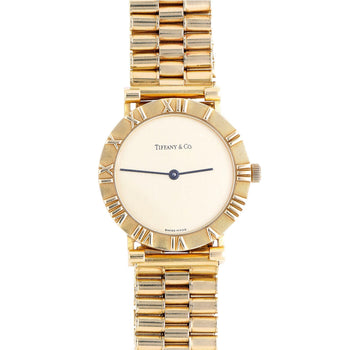 Tiffany & Co Atlas 18K Gold 31mm Cream Dial Quartz 3 Row Bracelet Watch – Assay Jewelers