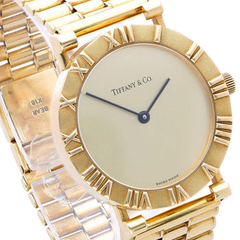 Tiffany & Co Atlas 18K Gold 31mm Cream Dial Quartz 3 Row Bracelet Watch – Assay Jewelers