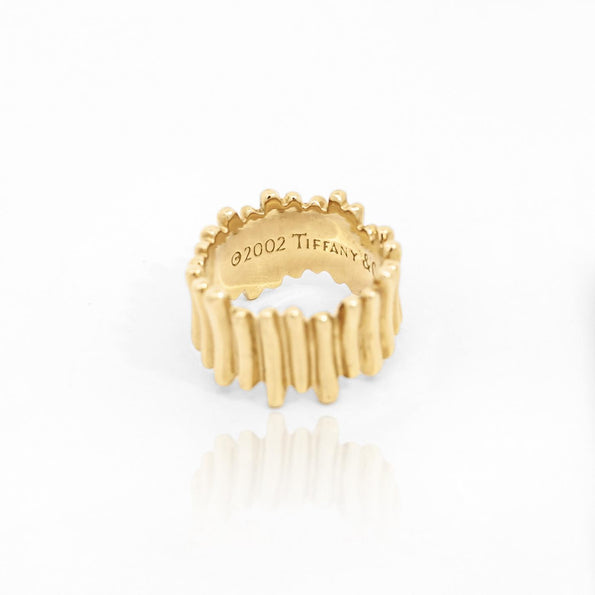 Tiffany & Co. 18K Gold Ribbed Band Ring Circa 2002