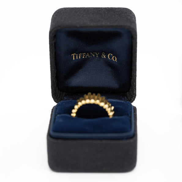 Tiffany & Co. 18K Gold Ribbed Band Ring Circa 2002