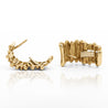Tiffany & Co. 18K Gold Ribbed Huggie Latch Back Vintage Earrings
