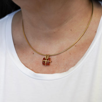 Tiffany & Co. Carnelian Pendant in 18K Gold Snake Chain Necklace – Assay Jewelers
