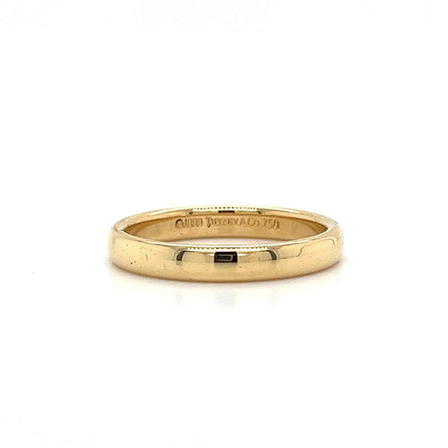 Tiffany & Co. Signed 18K Solid Yellow Gold 3MM Wedding Ring Band