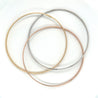 Tri-Color Interlocking Bangle in 18k White, Rose, and Yellow Gold