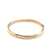 Tri-Color Interlocking Bangle in 18k White, Rose, and Yellow Gold