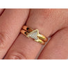 Triangle Cut Natural Diamond Double Banded Engagement Ring