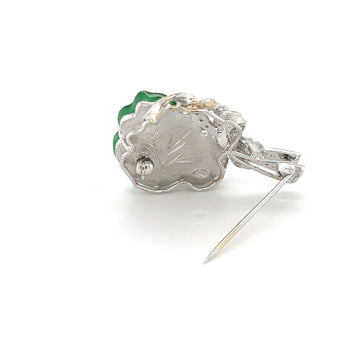 Untreated Jade and Diamond Flower Grapevine Brooch/Pendant – Assay Jewelers