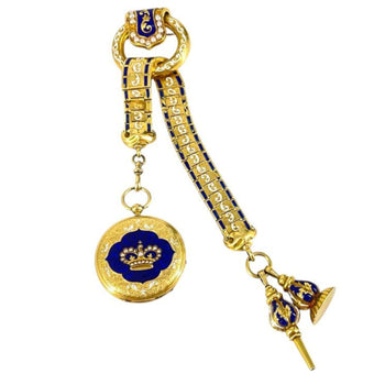 Vacheron Constantin 18K Gold Enamel Chatelaine Pocket Watch and Brooch – Assay Jewelers