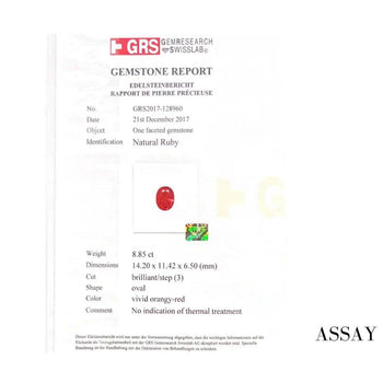 Van Cleef & Arpels 8.85 Carat No Heat Oval Ruby in 18k Yellow Gold Ring – Assay Jewelers