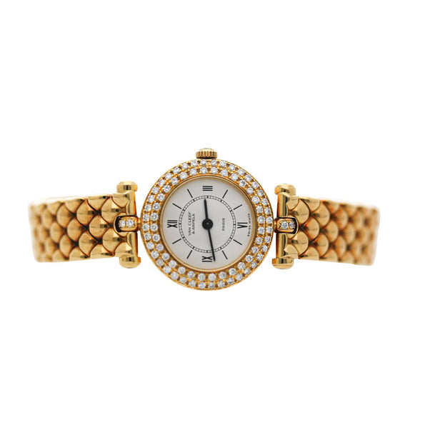 Van Cleef & Arpels Paris Classique 18K Gold Diamond Bezel Ladies Watch