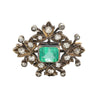 Victorian-Era Brooch With 3.12 Carat No Oil Colombian Emerald & Old Cut Diamonds