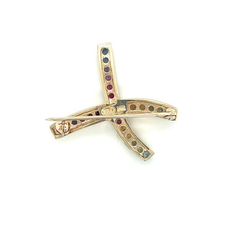 Vintage 1 CTTW X Shape Multi Color Progress Pride Rainbow Sapphire Pin – Assay Jewelers