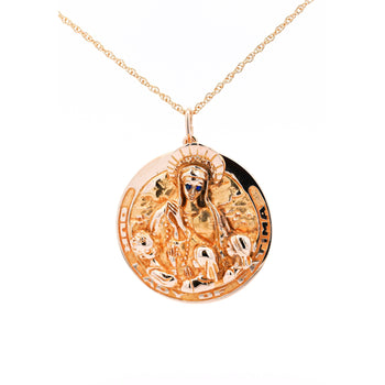 Vintage 14k Solid Gold Carved Medallion Pendant (Set of 3) by William Ruser - Our Lady of Fatima, Saint Martin, Saint George – Assay Jewelers