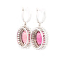 Vintage 16 Carat Pink Checkerboard Oval-Cut Tourmaline and Diamond Earring