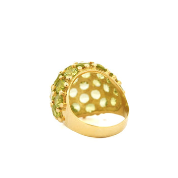 Vintage 25 Carat Peridot Ring & Earring 18K Yellow Gold Jewelry Set – Assay Jewelers