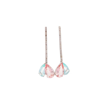 Vintage 26 CTTW Aquamarine, Kunzite & Diamond Detachable Mix/Match Earrings – Assay Jewelers