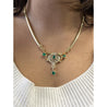 Vintage 5 Carat Emerald & Diamond Necklace in 14K Gold