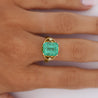 Vintage 5 Carat Emerald Square Cut Openwork 14K Gold Solitaire Ring