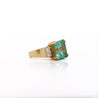 Vintage 5 Carat Emerald and Baguette Diamond in 18K Gold Ring