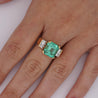 Vintage 5 Carat Emerald and Baguette Diamond in 18K Gold Ring