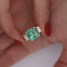 Vintage 5 Carat Emerald and Baguette Diamond in 18K Gold Ring