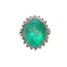 Vintage 6.88 carat Colombian Emerald in 14k yellow gold ring