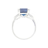 Vintage AGL Certified 6.80 Carat No Heat Blue Sapphire and Diamond Platinum Ring