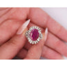 Vintage AGL Certified 6.95 Carat No Heat Burma Ruby & Diamond Cocktail Ring