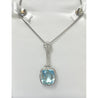 Vintage Art Deco Era GIA Certified Aquamarine and Old Euro Cut Diamond Necklace