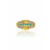 Vintage Baguette Cut Emerald Ring in 14k yellow Gold