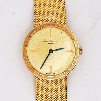 Vintage Baume Mercier 18K Yellow Gold Manual Wind Mesh Bracelet Watch – Assay Jewelers