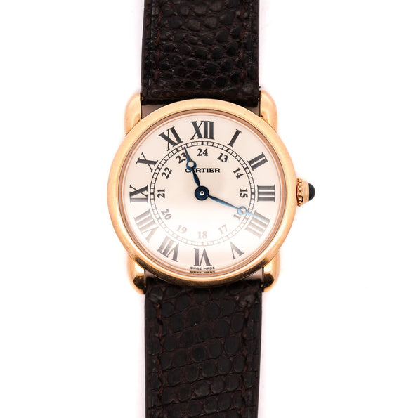 Vintage Cartier Ronde Louis 2886 Quartz 29mm 18K Gold Watch