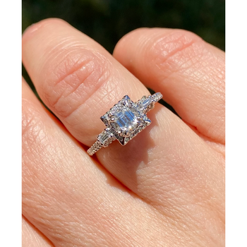 Vintage Dainty Emerald Cut Natural Diamond Ring in 18K White Gold – Assay Jewelers