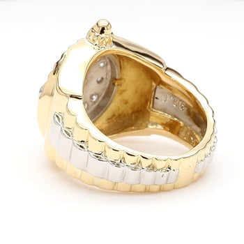 Vintage Diamond Platinum and 18K Gold Unisex Ring – Assay Jewelers