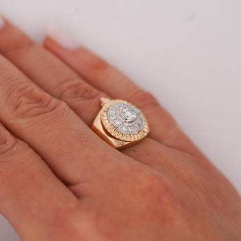 Vintage Diamond Platinum and 18K Gold Unisex Ring – Assay Jewelers