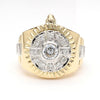 Vintage Diamond Platinum and 18K Gold Unisex Watch Face Ring