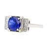 Vintage GRS Certified 2.47 Carat Royal Blue Sapphire & Diamond Platinum Ring