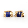 Vintage Lapis Lazuli 14K Gold Nugget Textured Cufflinks