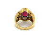 Vintage Retro Regal Style 5 Carat Red Tourmaline & Diamond Ring in 18K Gold