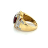 Vintage Retro Regal Style 5 Carat Red Tourmaline & Diamond Ring in 18K Gold