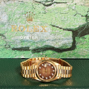 Vintage Rolex 6917 Datejust Presidential 26mm Brown Diamond Dial Gold Watch – Assay Jewelers