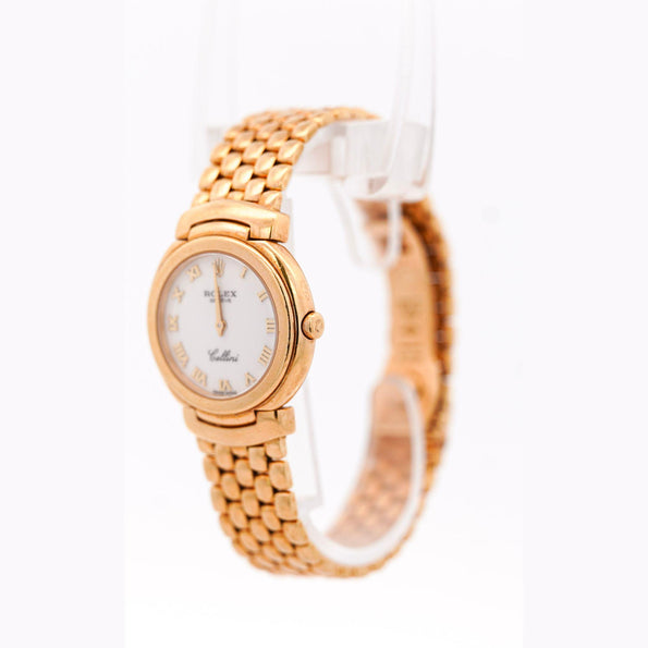Vintage Rolex Cellini 6621 18K Yellow Gold White Dial Quartz Bracelet Watch