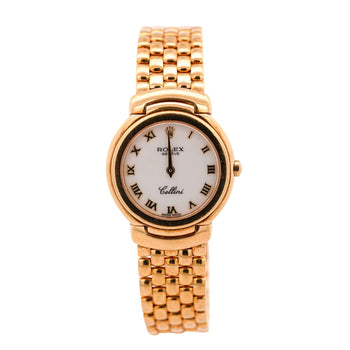 Vintage Rolex Cellini 6621 18K Yellow Gold White Dial Quartz Bracelet Watch – Assay Jewelers