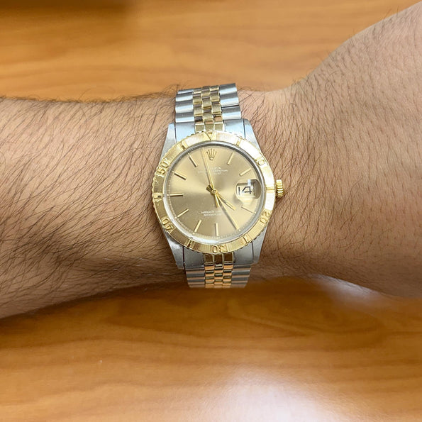 Vintage Rolex Datejust Thunderbird Turn-O-Graph Two Tone Gold Steel Watch