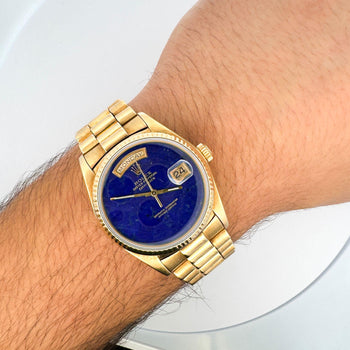 Vintage Rolex Day-Date Lapis Lazuli 18K Yellow Gold 36mm Watch – Assay Jewelers