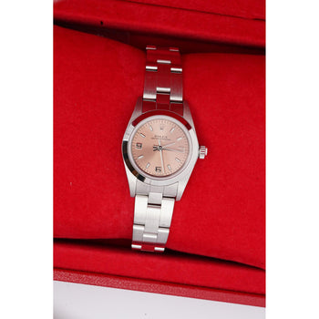 Vintage Rolex Ladies Oyster Perpetual 76080 Pink Dial Watch | Box & Papers – Assay Jewelers