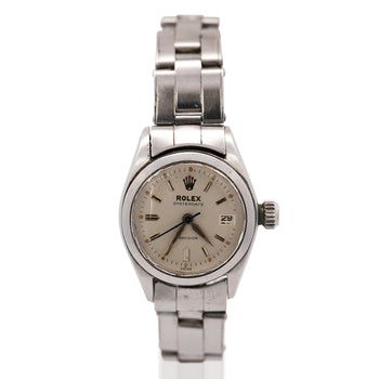 Vintage Rolex Oysterdate Precision 6406 Steel Cream Dial 1960s 24mm Ladies Watch – Assay Jewelers