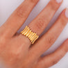 Vintage Tiffany & Co. Ribbed 18K Gold Ring & Earring Jewelry Set